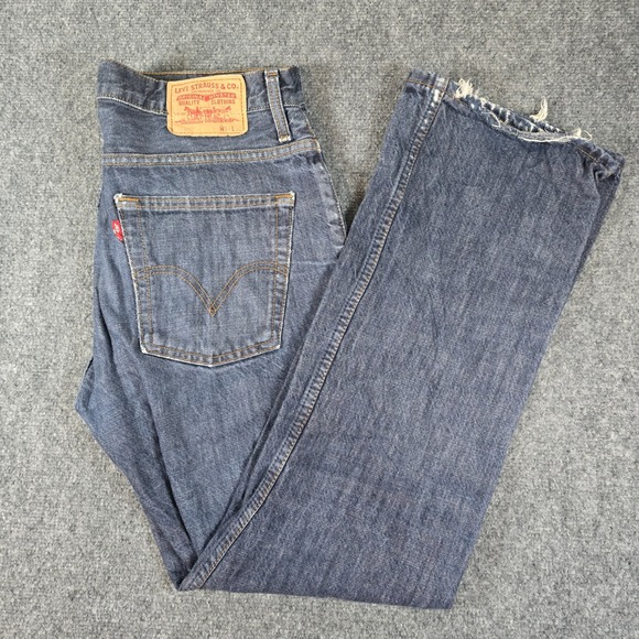 Levi's 507 Jeans Mens W34 L32 Blue Denim Pants Distressed Faded - Picture 1 of 9